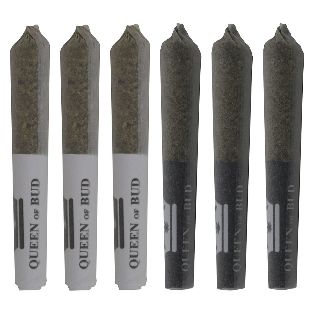 Queen of Bud - Clear Quartz vs Black Obsidian Diamond Infused Pre-Roll - Queen Of Bud - Clear Quartz Vs Black Obsidian Diamond Infused Pre-roll - Hybrid - 6x0.25g