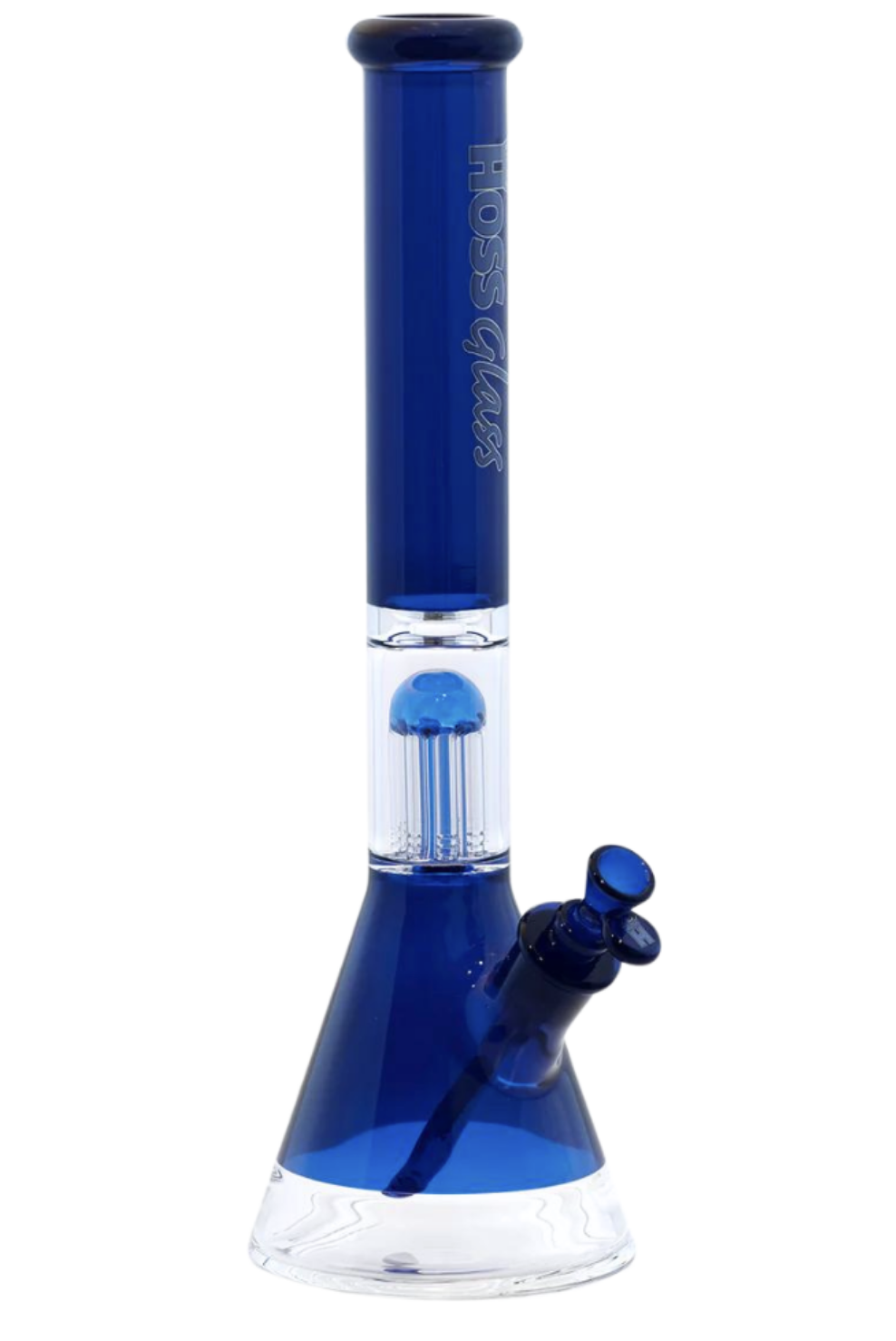 Hoss Glass 18" Beaker with 8 Arm Tree Perculator - Blue