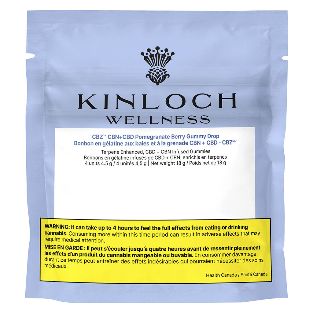 Kinloch Wellness - CBZ™ CBN + CBD Pomegranate Berry Gummy Drop Soft Chews - Hybrid - 4 Pack