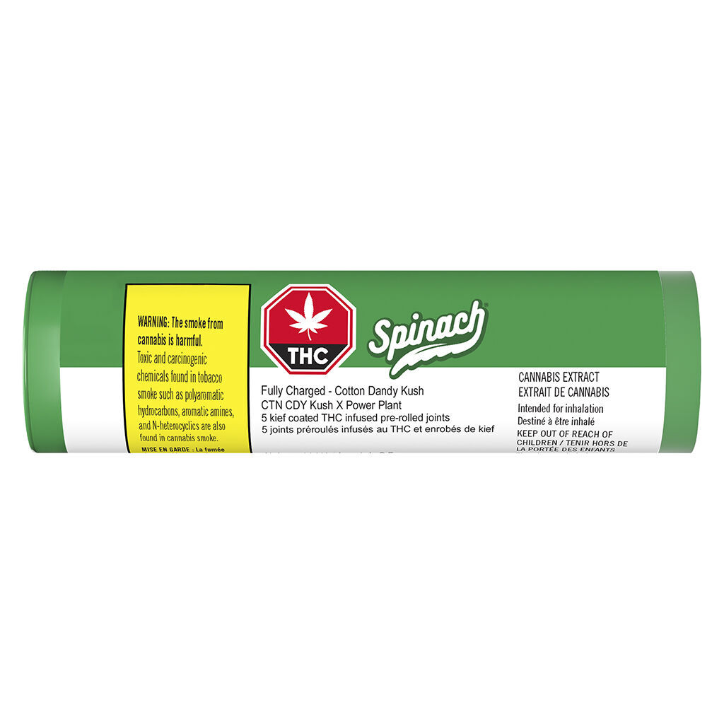 Spinach - Fully Charged Cotton Dandy Kush Infused Pre-Roll - Hybrid - 5x0.5g