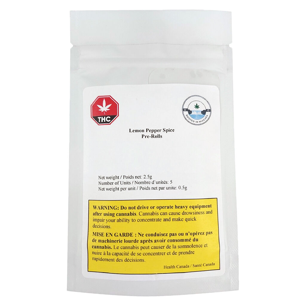 Dykstra Greenhouses - Lemon Pepper Spice Pre-Roll - Dykstra Greenhouses - Lemon Pepper Spice - 5x0.5g