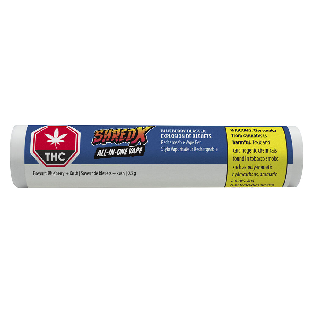 SHRED X - Blueberry Blaster All-In-One Vape - Indica - 0.3g