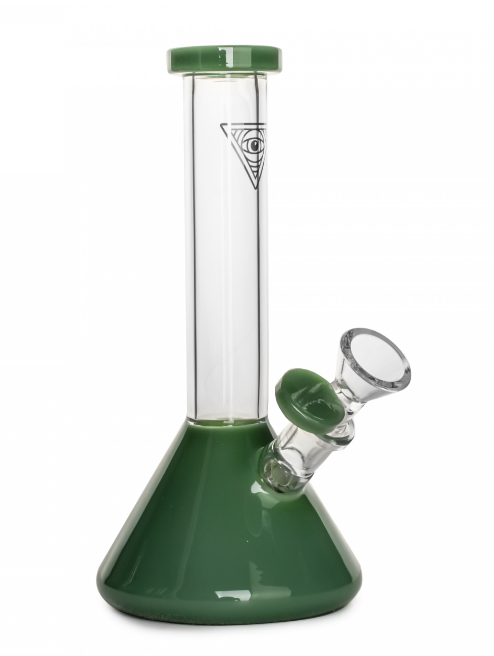 8" Tall Mini Beaker Tube W/Fixed downstem - Jade Green