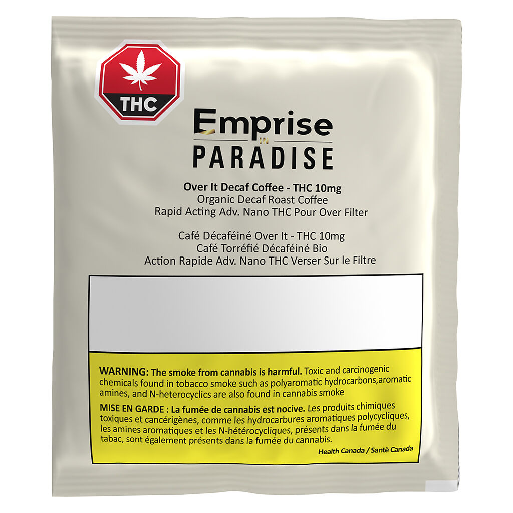 Emprise In Paradise - Over It Decaf Coffee - THC 10mg - Blend - 1 Pack