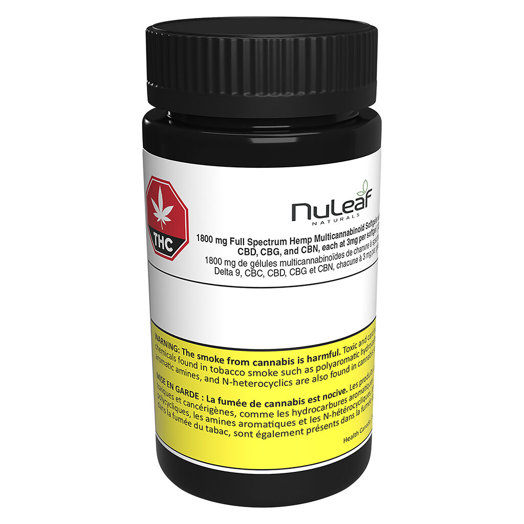 NuLeaf Naturals - Full Spectrum Hemp Multicannabinoid Softgels - Blend - 120 caps