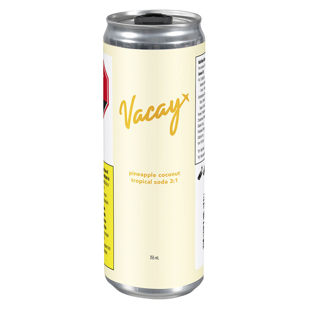 Vacay - Pineapple Coconut Tropical Soda 3:1 - Blend - 355ml