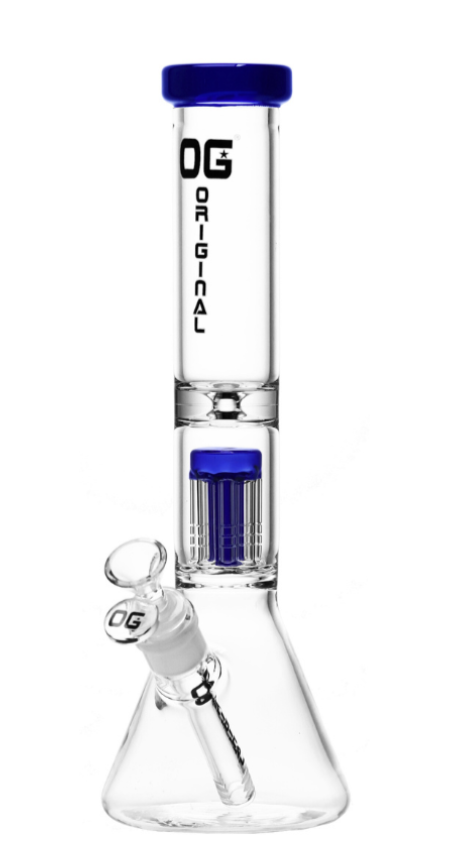 12" OG Original Colored Tree Perc Beaker Bong - Blue