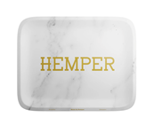 Hemper Luxe Marble White Rolling Tray - Large