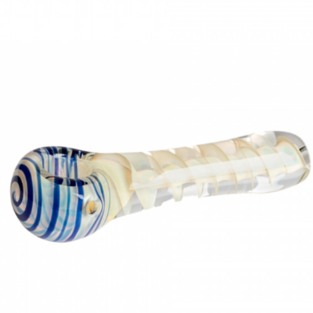 3.75" Corkscrew Inside-Out Hand Pipe - Blue