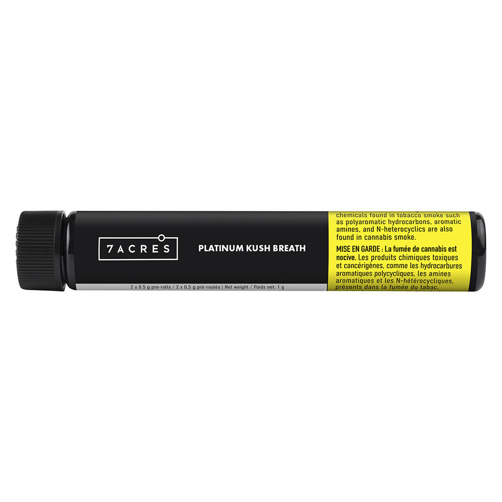 7ACRES - Platinum Kush Breath Pre-Roll Cannabis Joints - Hybrid - 2x0.5g