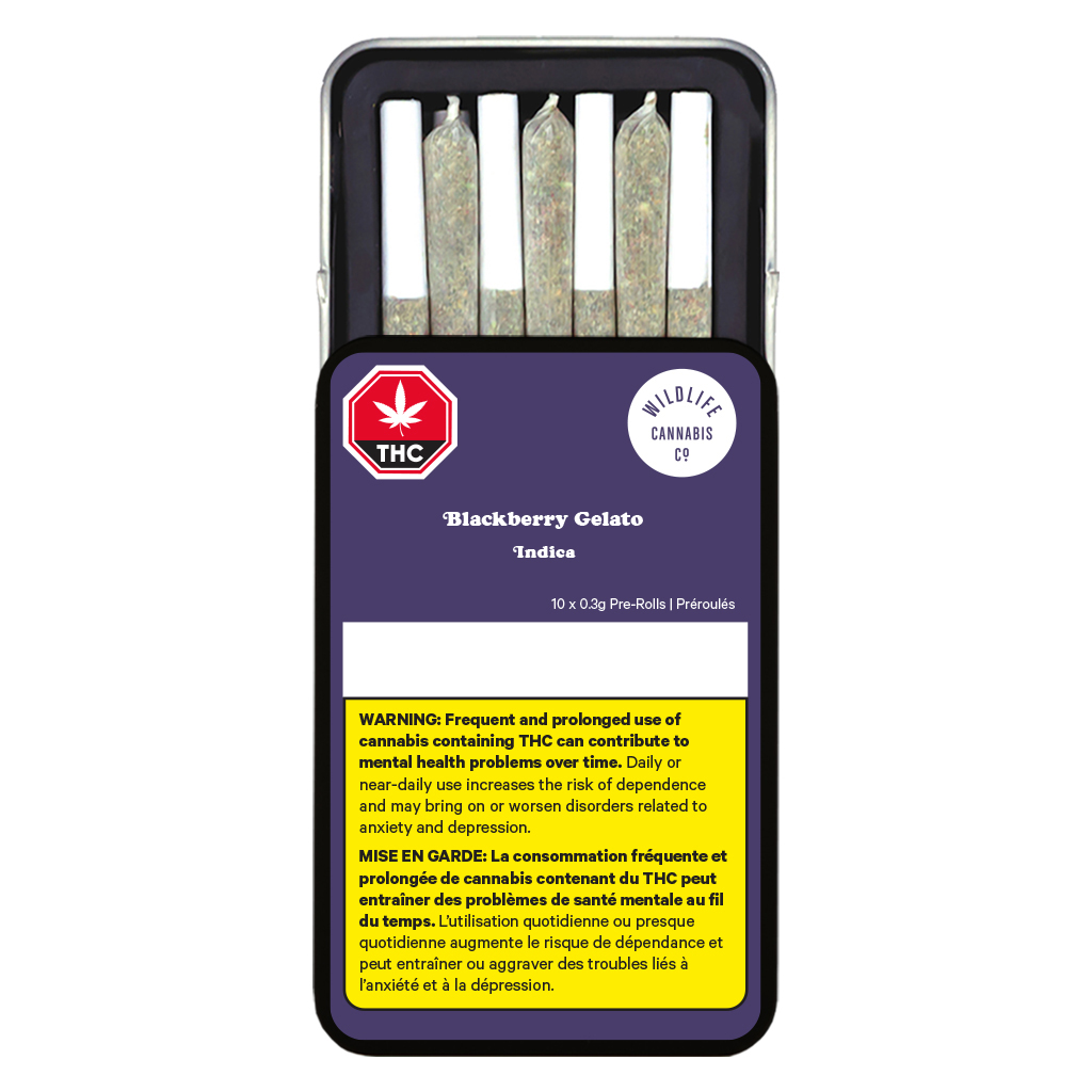 Wildlife - Blackberry Gelato Pre-Rolls - Indica - 10x0.35g