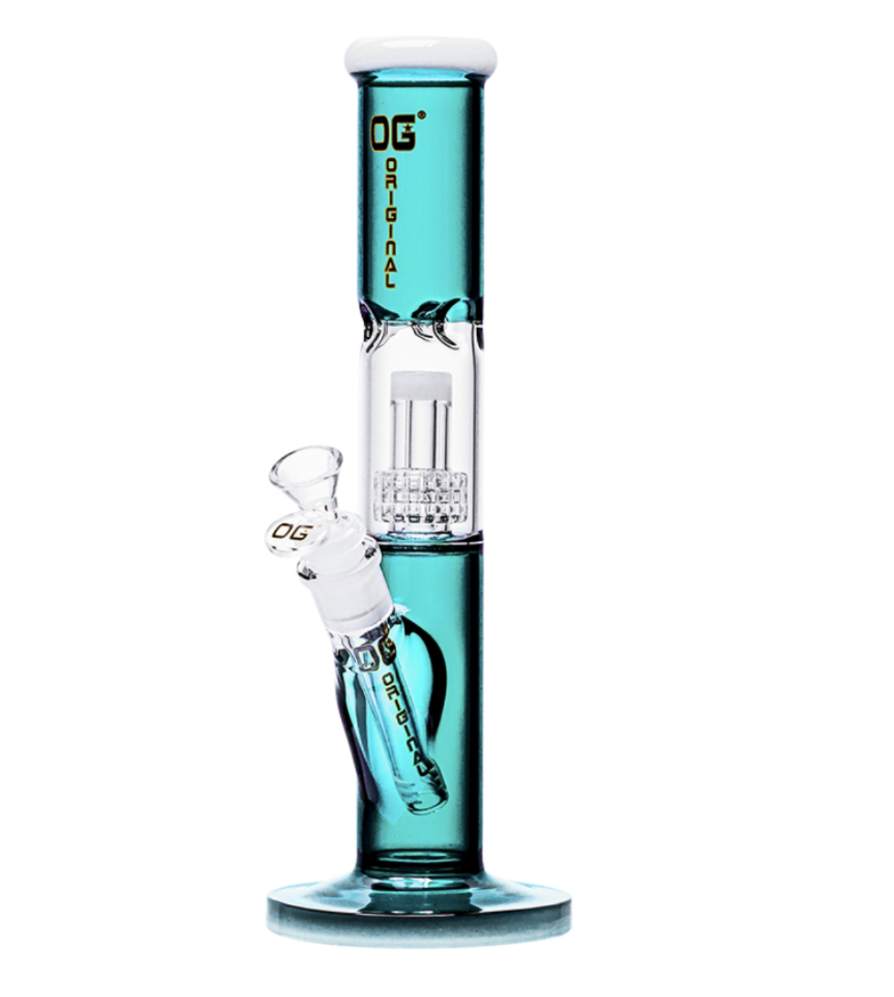 12" OG Original Straight Tube Perc Bong - Teal