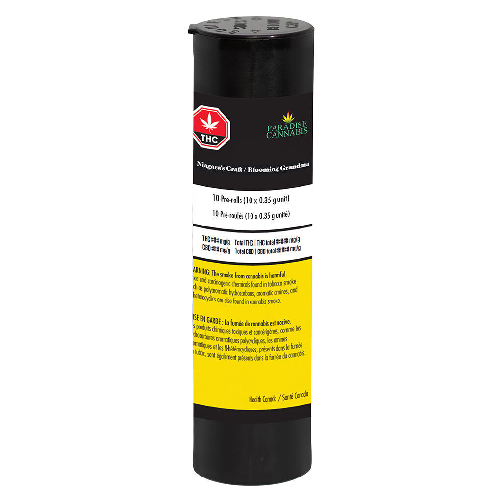 PARADISE CANNABIS - Niagara's Craft / Blooming Grandma Pre-Roll - Hybrid - 10x0.35g