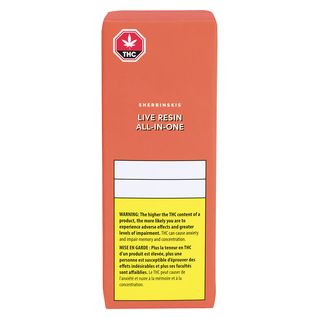Sherbinskis - Orange Sherbs Live Resin Disposable Pen - Hybrid - 0.5g