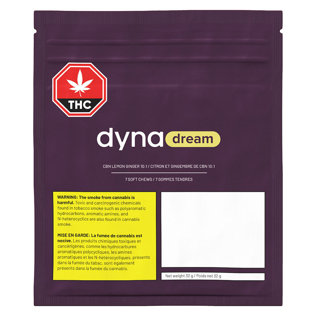 DynaDream - CBN Lemon Ginger 20:1 Soft Chew - Blend - 7 Pack