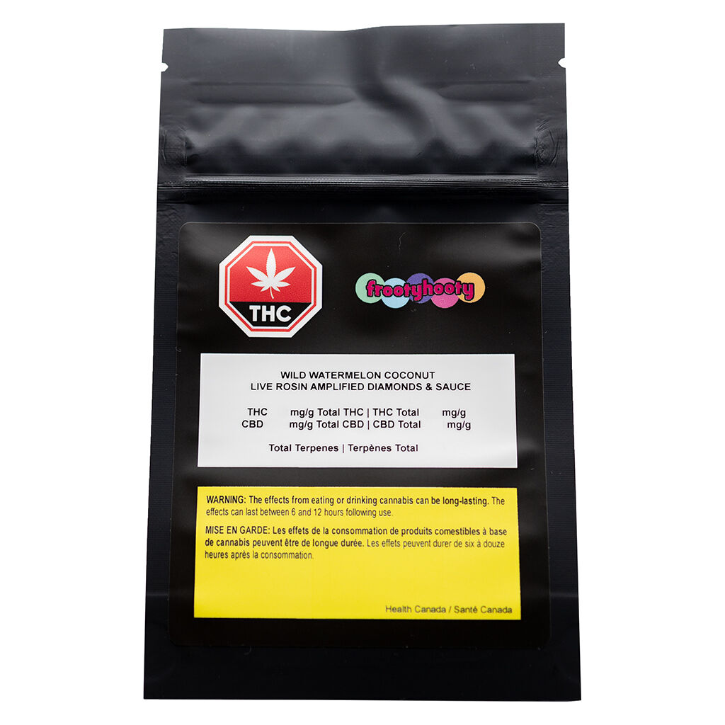 frootyhooty - Wild Watermelon Coconut Diamonds in Live Rosin Sauce - Indica - 1g