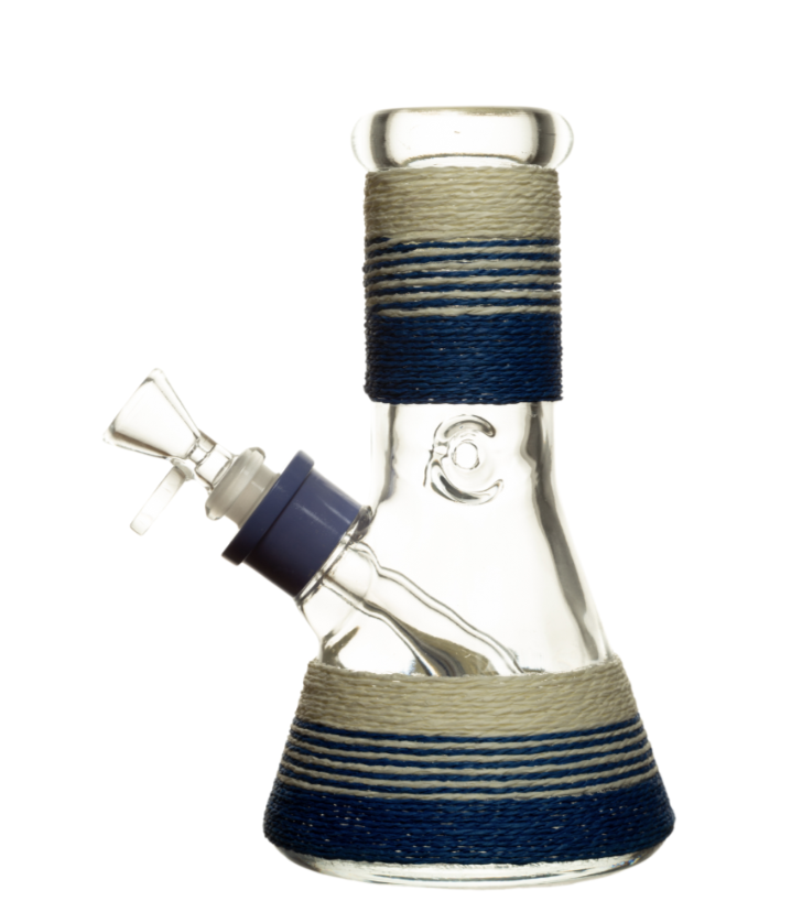 8" 7mm Jungle Buzz Glass Bong w/ Gift Box - Blue