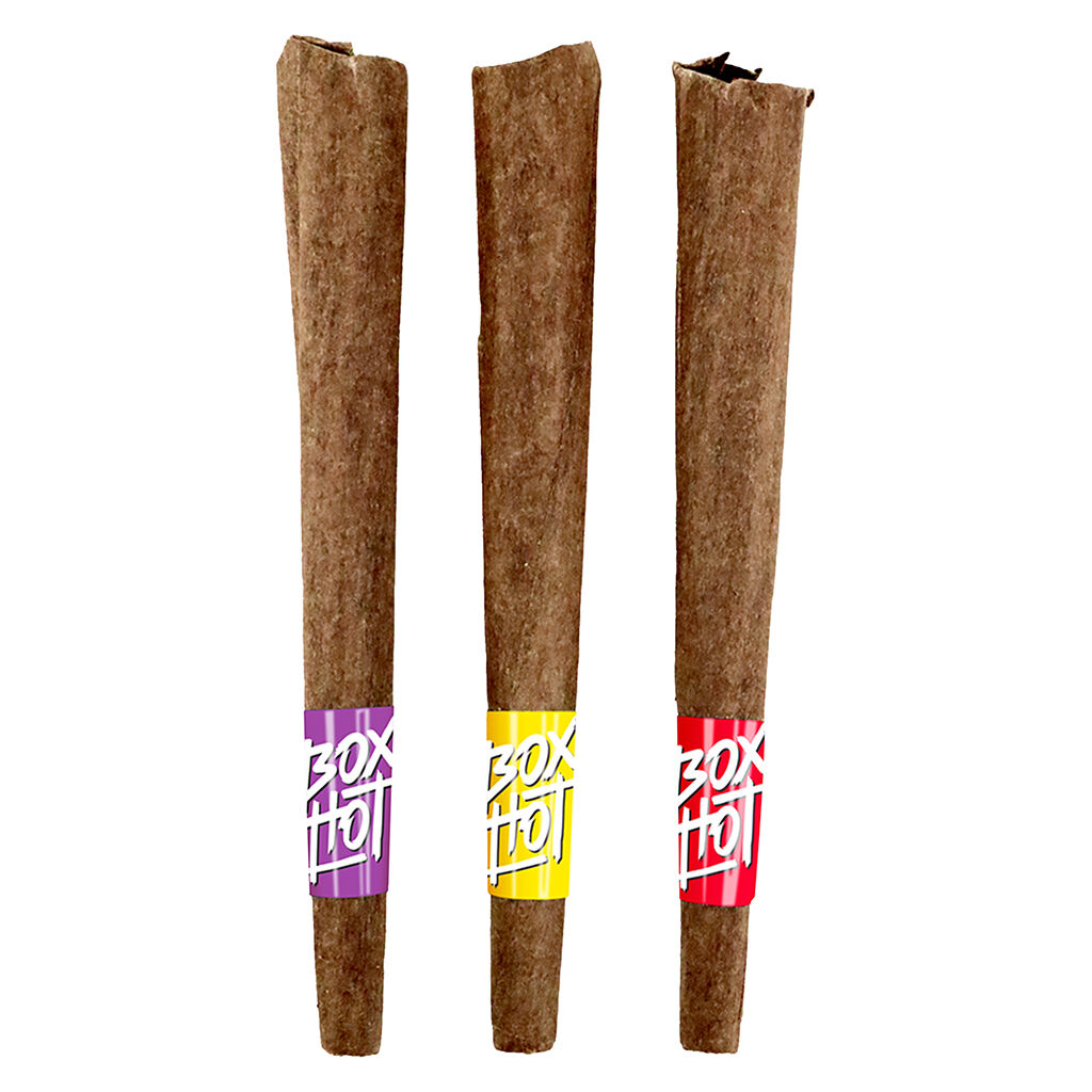 BOXHOT Fatties - Trifecta of Exotic Blunt Smoking Power Infused Blunts - Blend - 3x1g