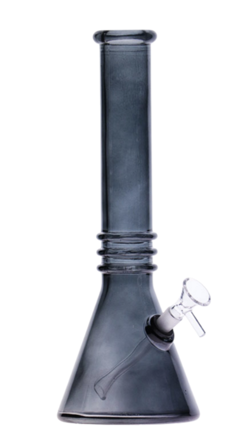 12" Blueberry Triple Ring Soft Glass Bong - Black