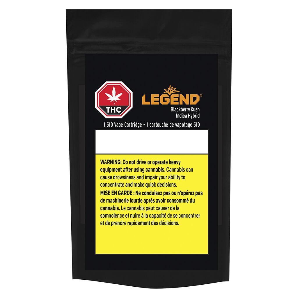 Legend - Blackberry Kush 510 Thread Cartridge - Indica - 1g