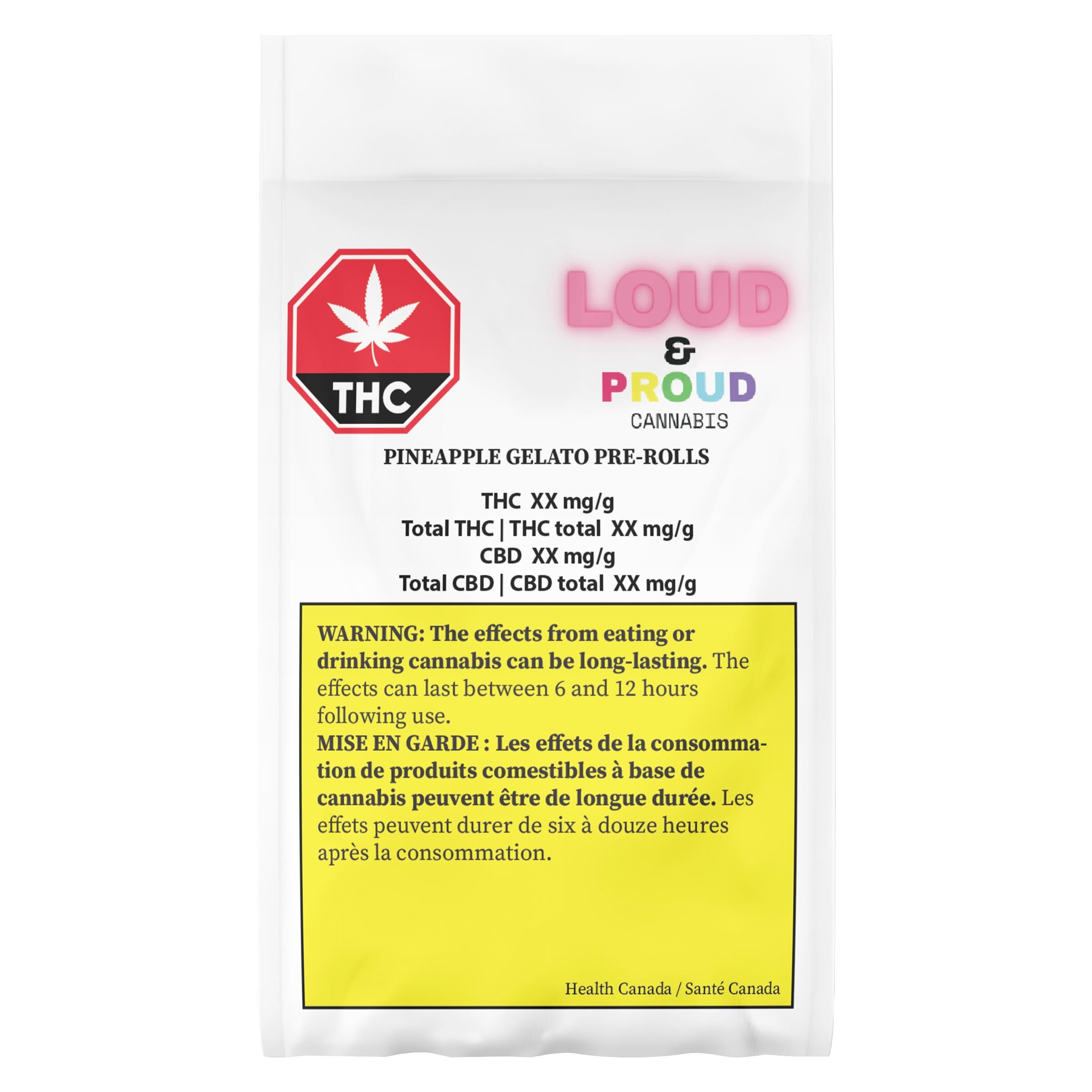 Loud & Proud - Pineapple Gelato Pre-Roll - Hybrid - 10x0.5g