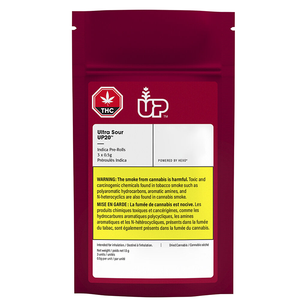 UP - Ultra Sour UP20 Pre-Rolls - UP - Ultra Sour UP20 - 3x0.5g