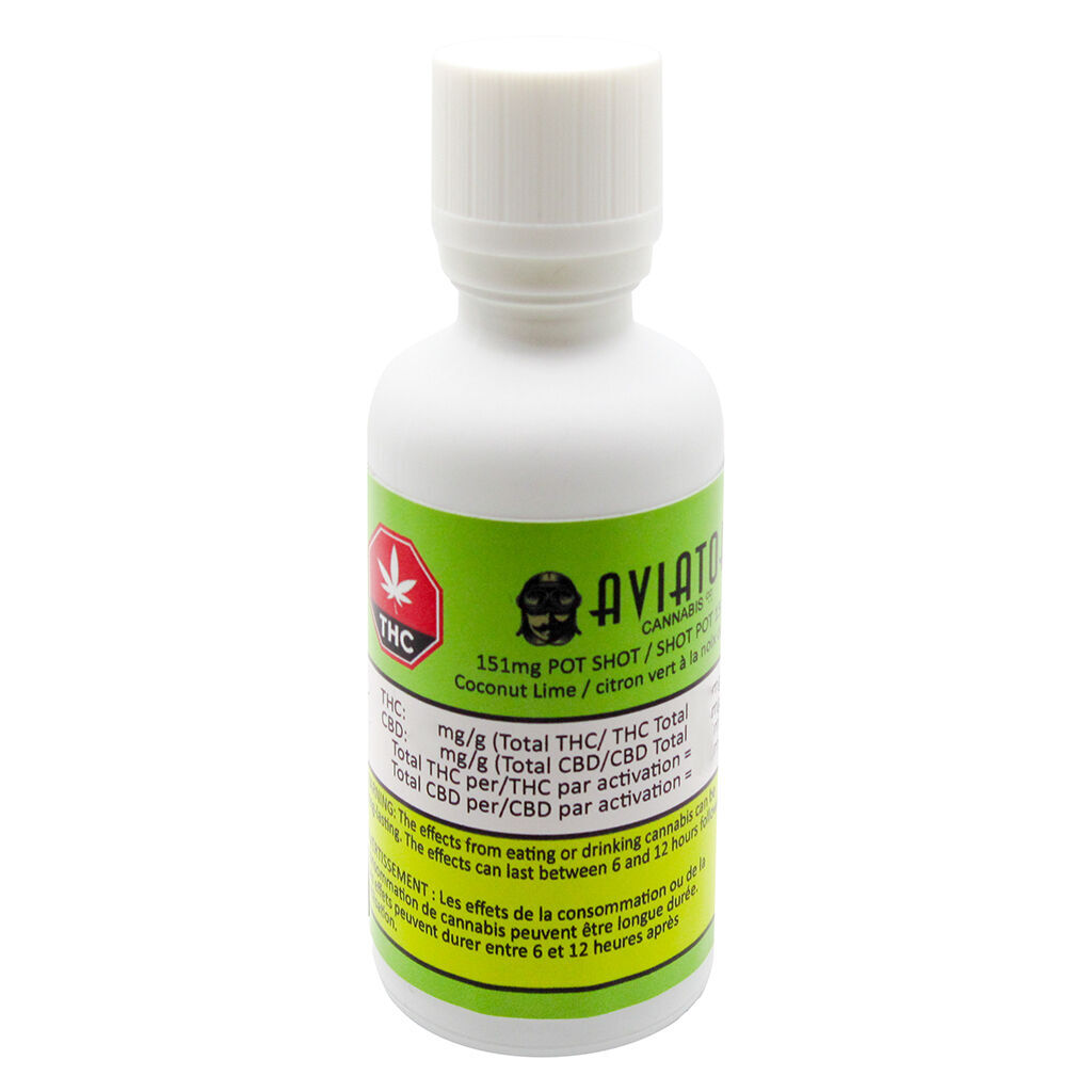 Aviator Cannabis Co. (Canada) - 151 mg Pot Shot Coconut-Lime - Sativa - 50ml