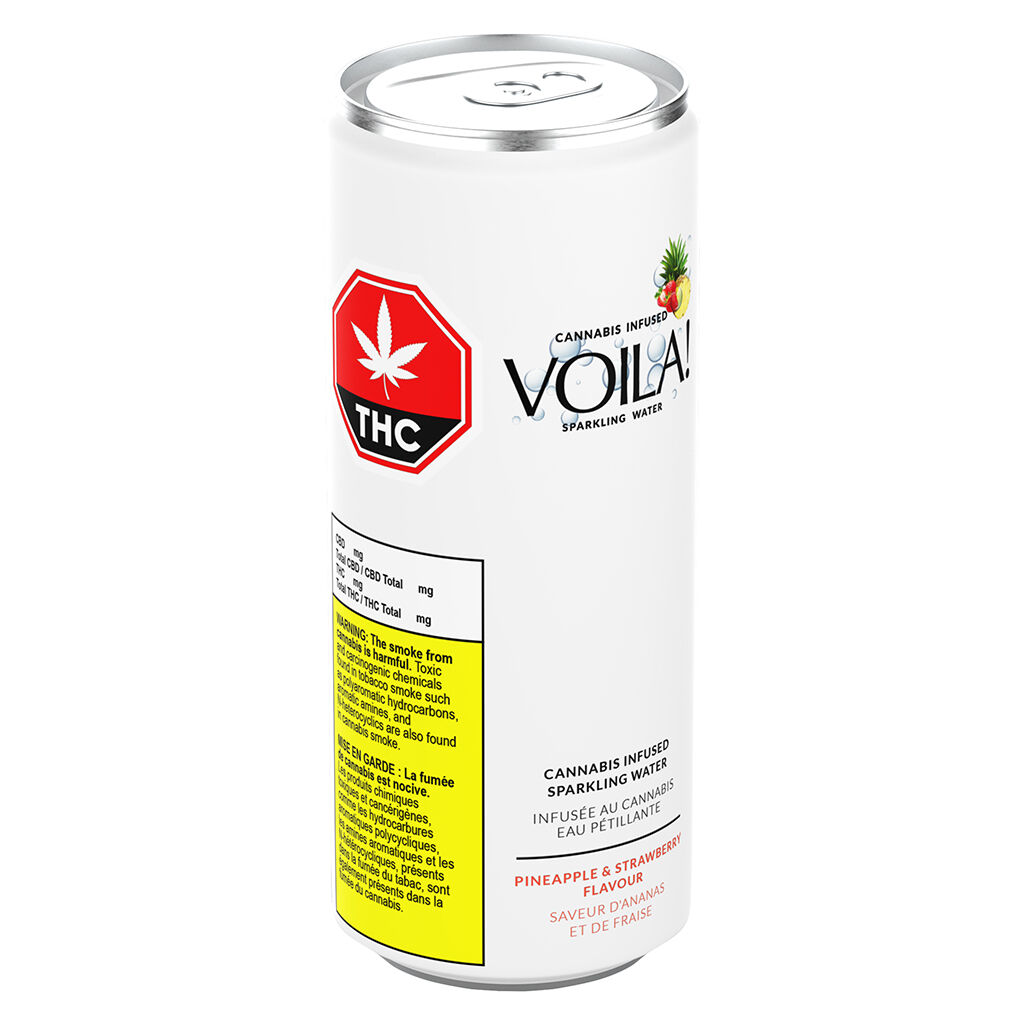 Voila! - Pineapple & Strawberry Cannabis-Infused Sparkling Water - Hybrid - 355ml