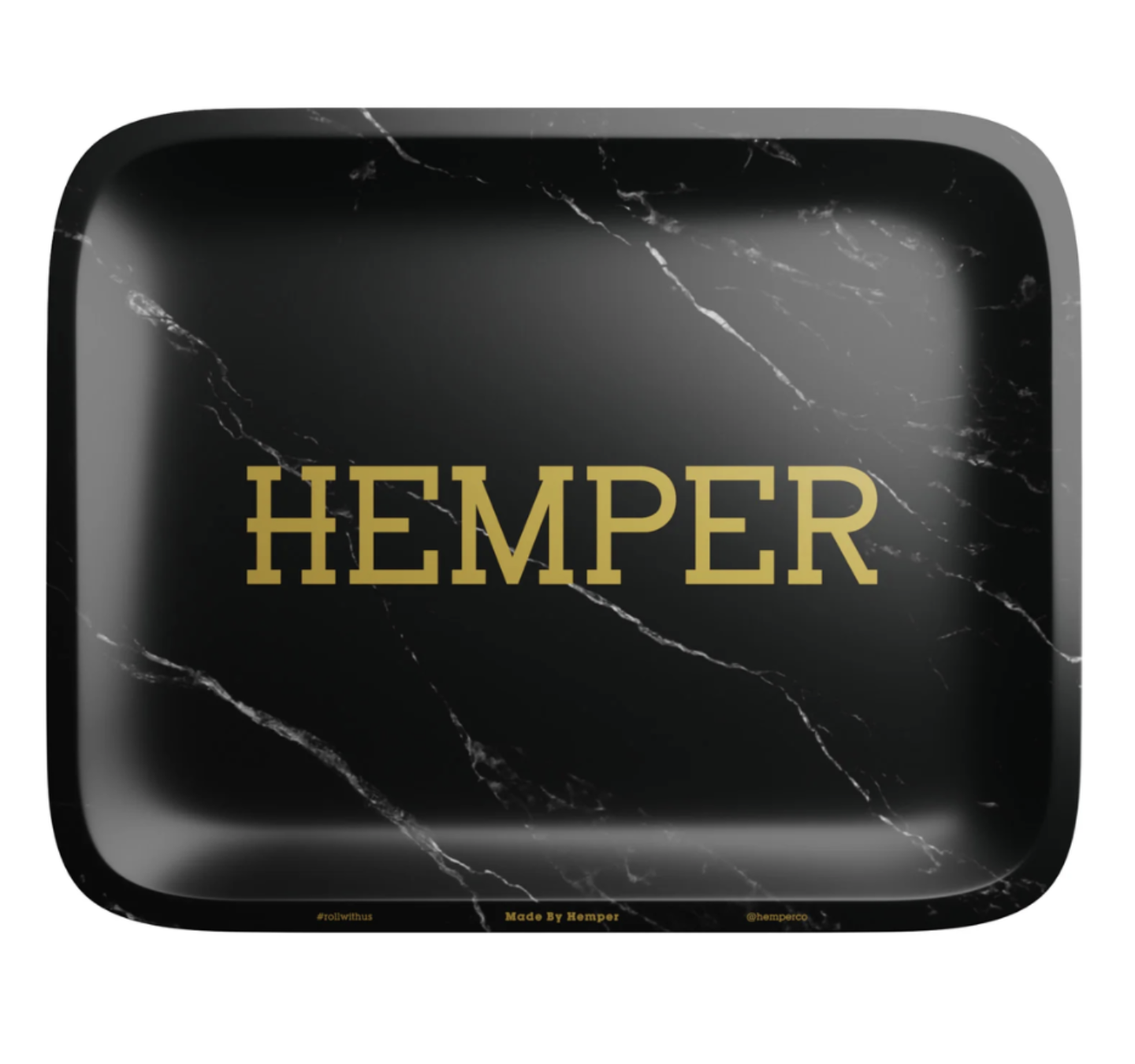 Hemper Luxe Marble Black Rolling Tray - Large