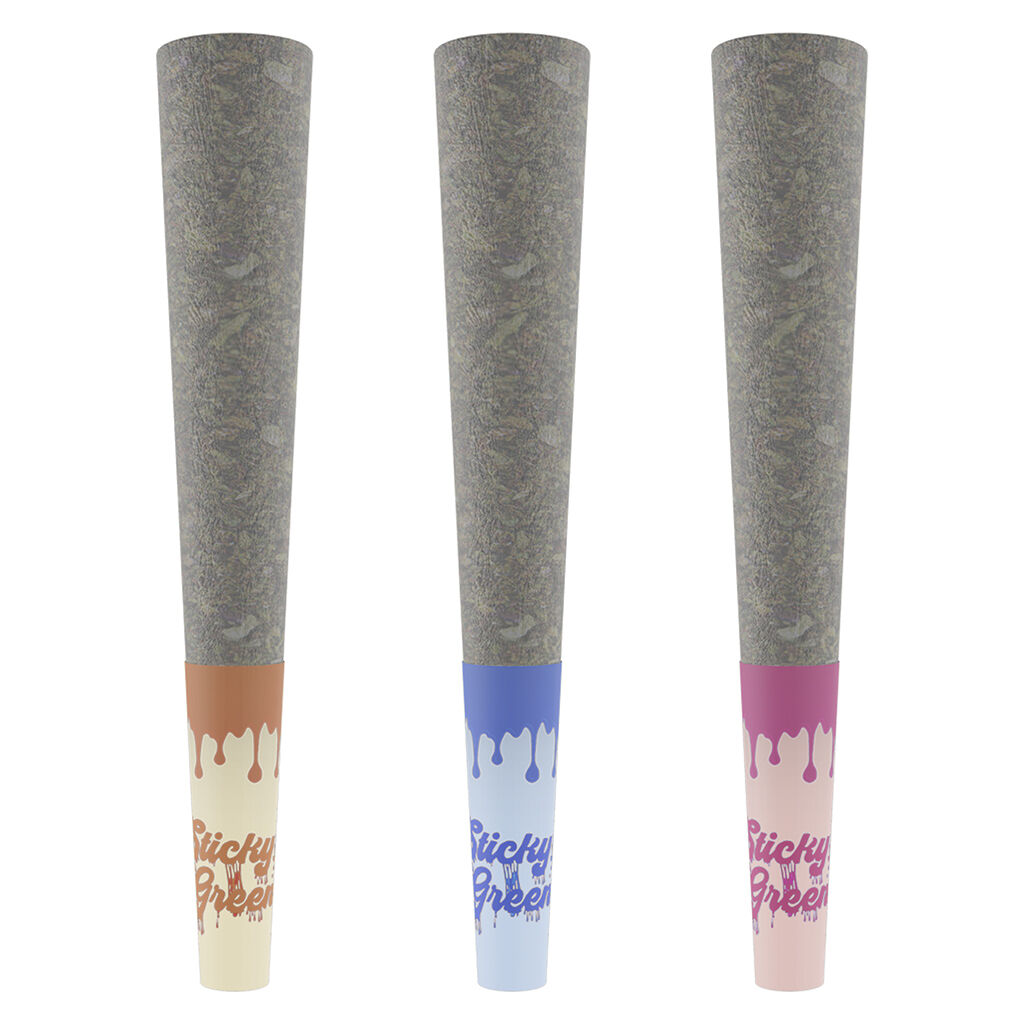 Sticky Greens - Disti Sticks - Tasty Trio - Swirl Series Infused Pre-Roll - Hybrid - 3x0.5g