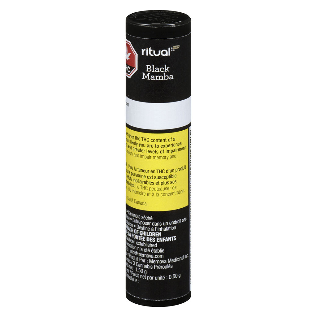 Ritual Sticks - Black Mamba Pre-Roll - Indica - 3x0.5g