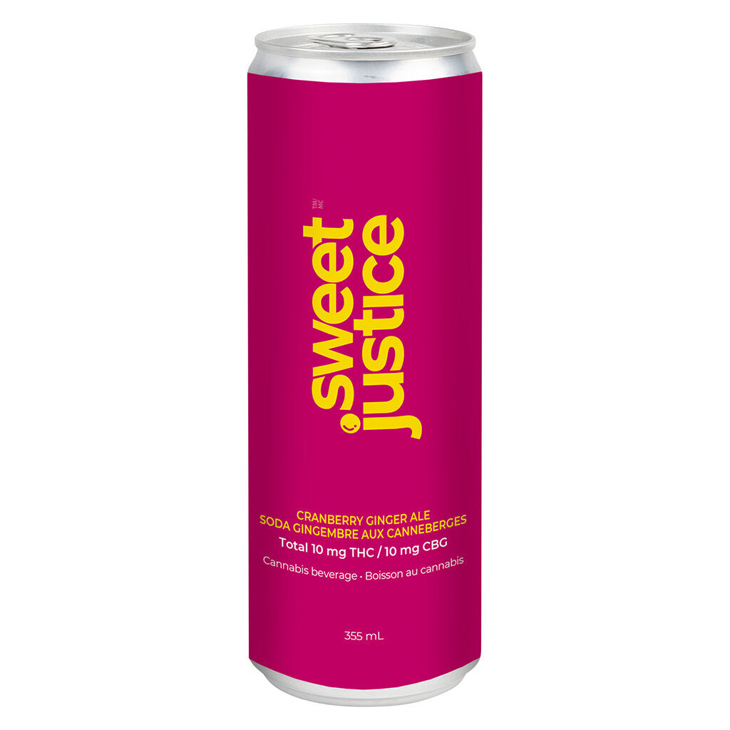 Sweet Justice - Cranberry Ginger Ale 10 THC + 10 CBG - Hybrid - 355ml