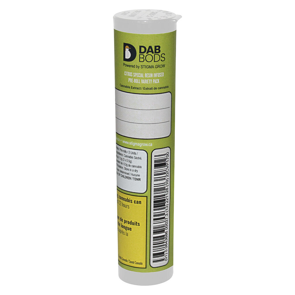 Dab Bods - Citrus Special Resin Infused Pre-Roll Variety Pack - Hybrid - 3x0.5g