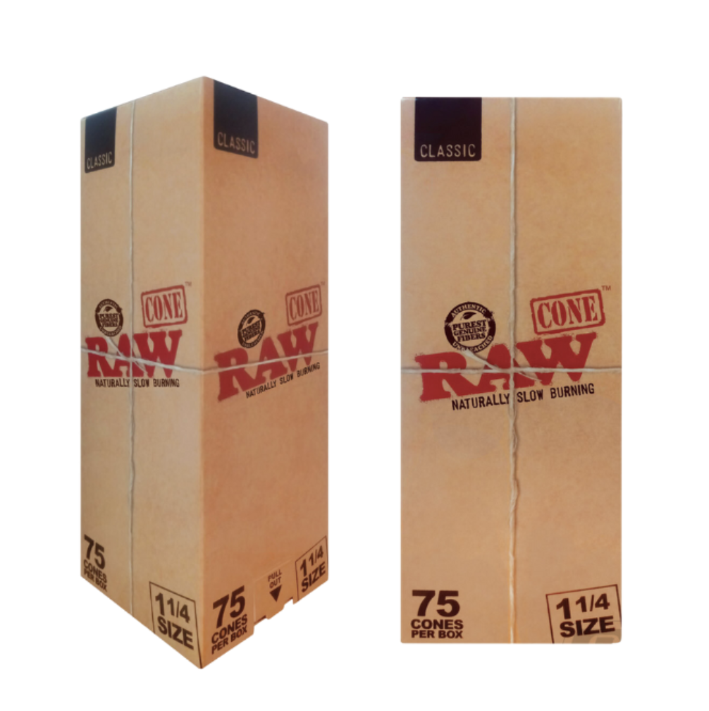 RAW Classic 1 1/4 Pre Rolled Cones - 75ct