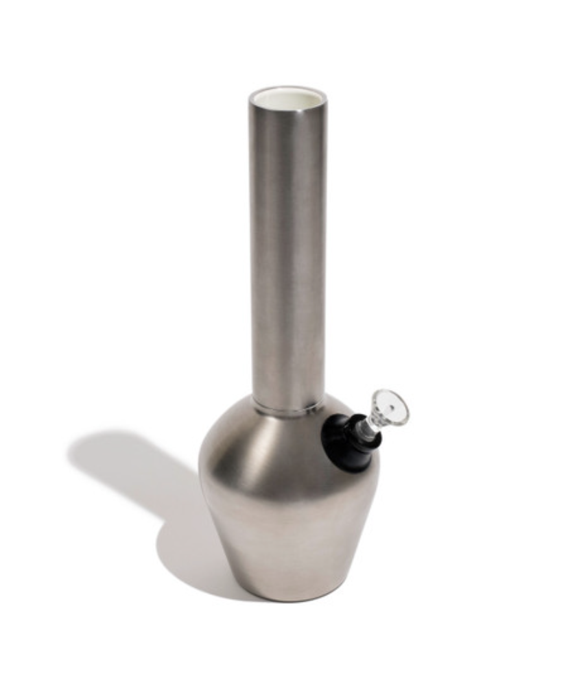Chill Ceramic Lined Metal Beaker with Glass Bowl - Silver Stainless Steel