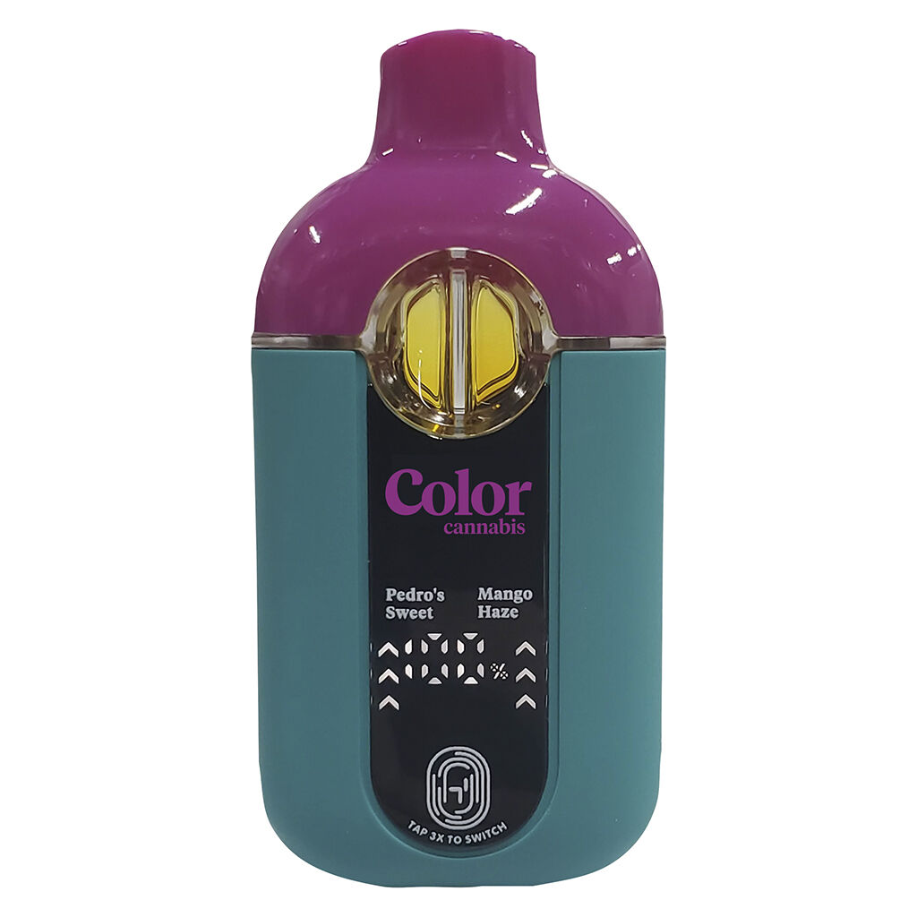 Color Cannabis - Pedro’s Sweet + Mango Haze Live Resin Dual AIO Vape - Sativa - 1.2g