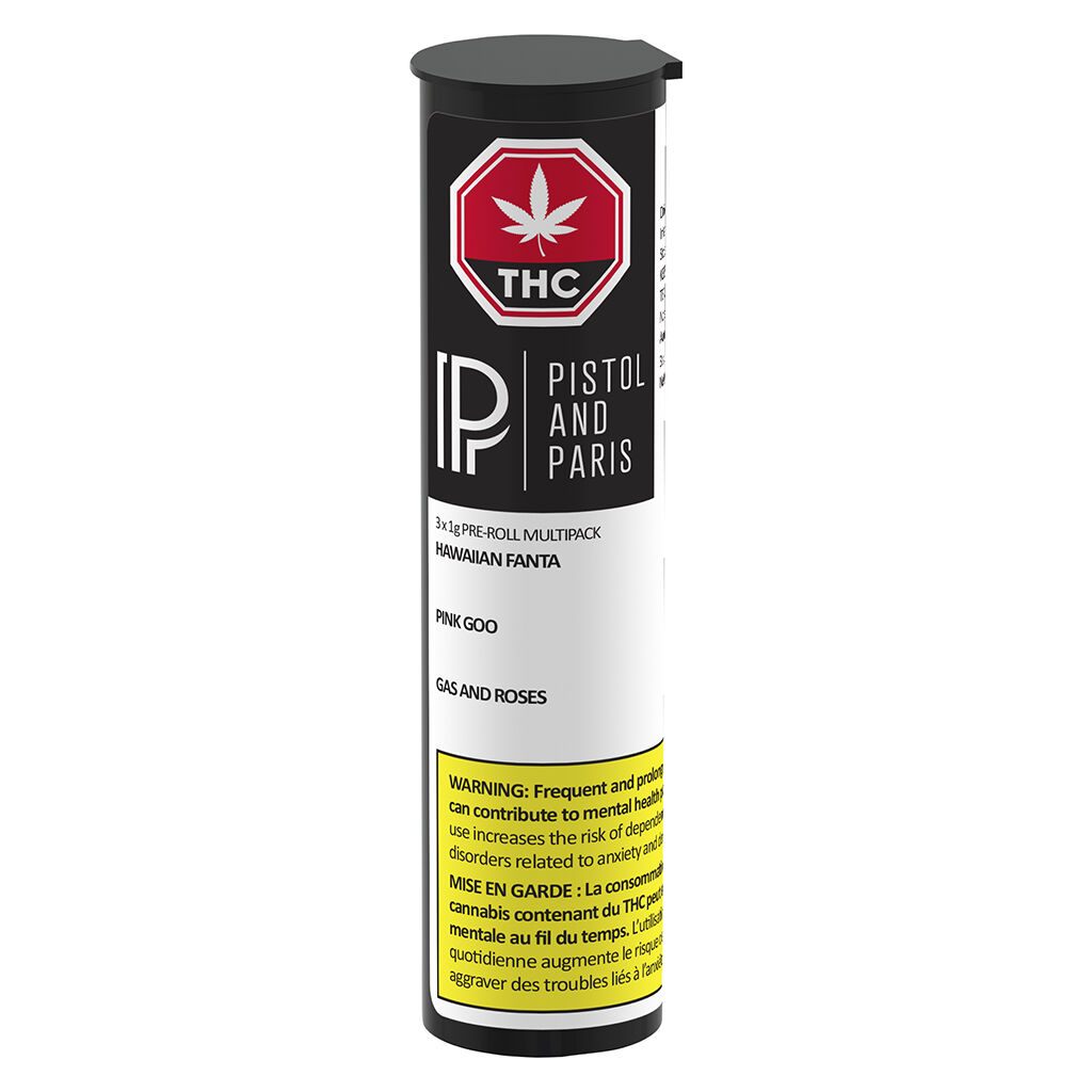 Pistol and Paris - Hawaiian Fanta Pink Goo & Gas and Roses Multipack Pre-Roll - Hybrid - 3x1g
