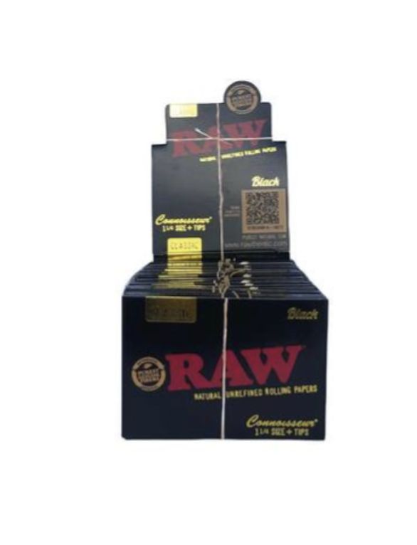 RAW Black Connoisseur 1 1/4 Papers & Tips