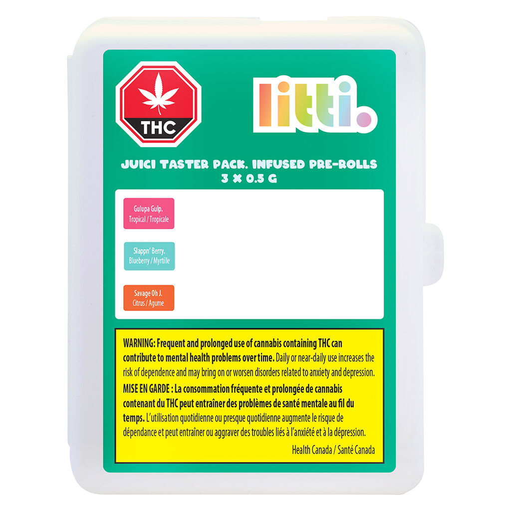 LITTI. - JUICI TASTER PACK. Infused Pre-Roll - Sativa - 3x0.5g