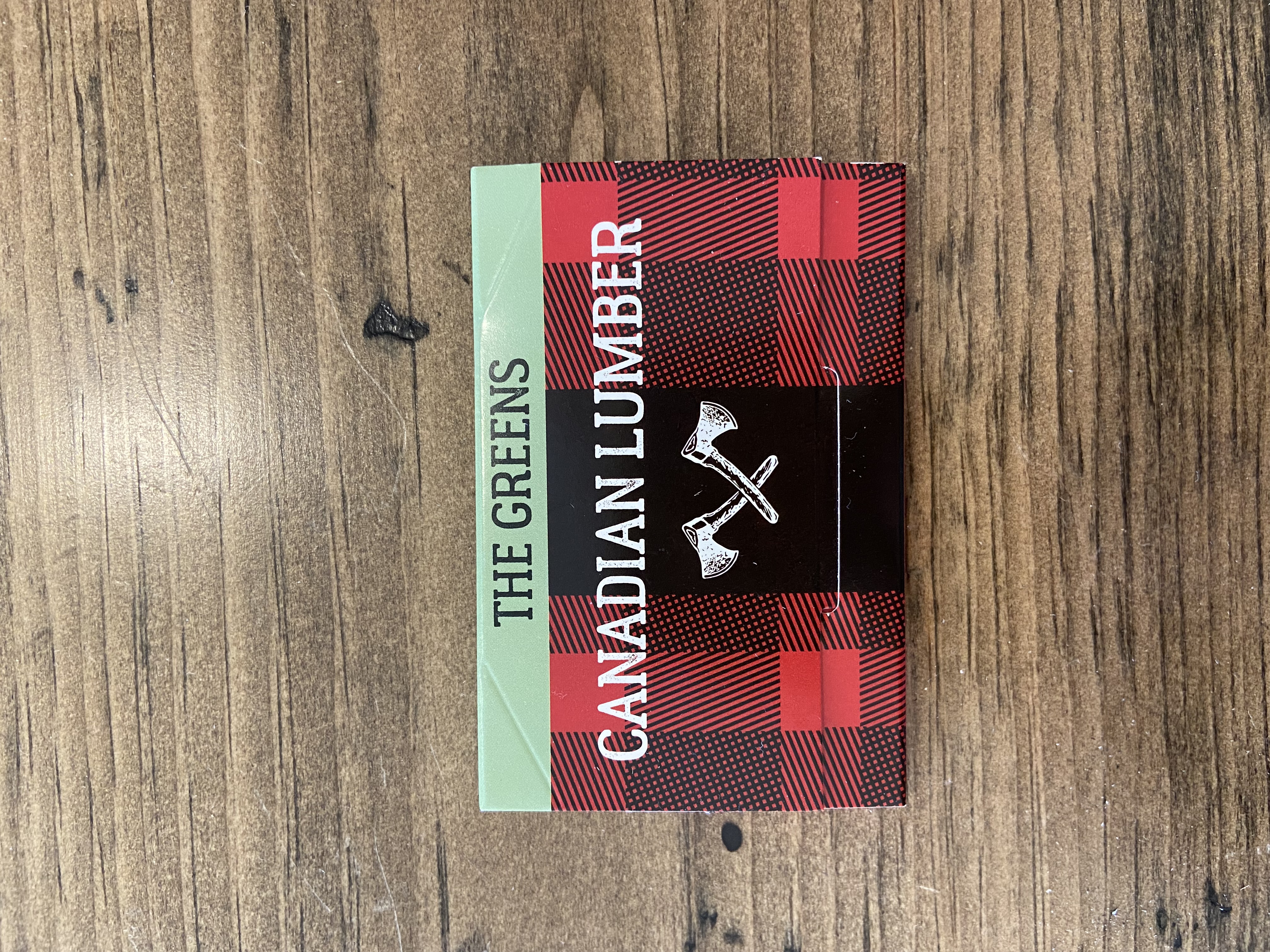 Canadian Lumber - Greens Unbleached Hemp Rolling Papers with Tips