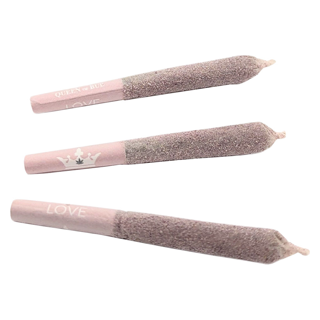 Queen Of Bud - Rose Quartz Infused Rose Diamond Coated Pre-Roll - Indica - 3x0.5g