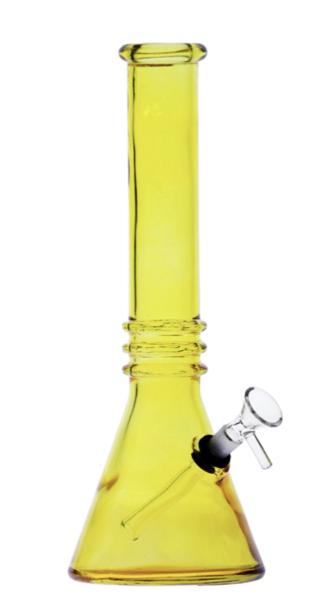 12" Blueberry Triple Ring Soft Glass Bong - Gold