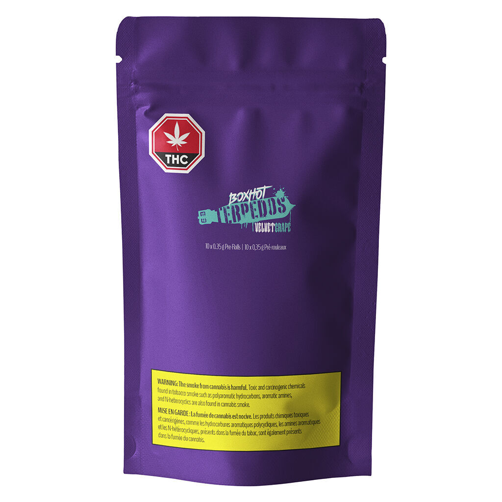 BOXHOT - Terpedos - Velvet Grape Pre-Roll - Indica - 10x0.35g