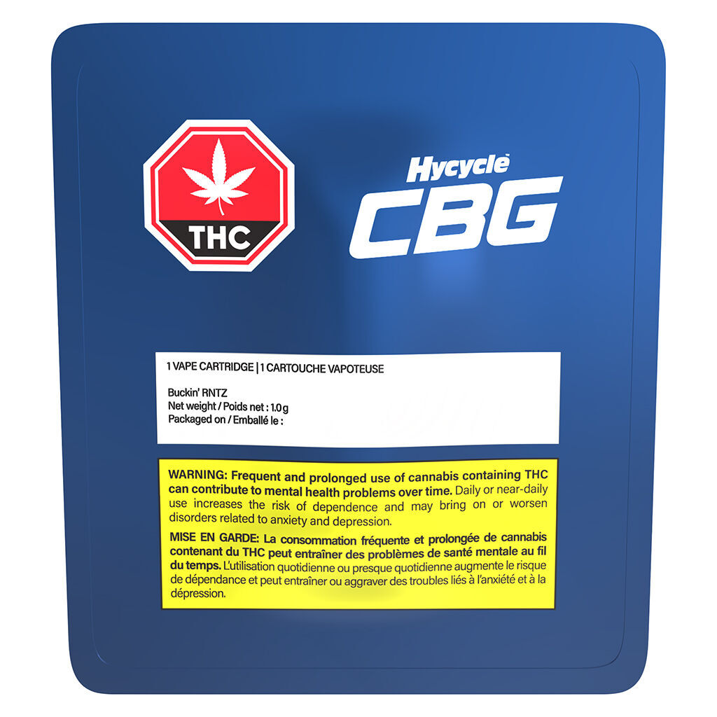 Hycycle - Buckin' RNTZ CBG 510 Thread Cartridge - Sativa - 1g