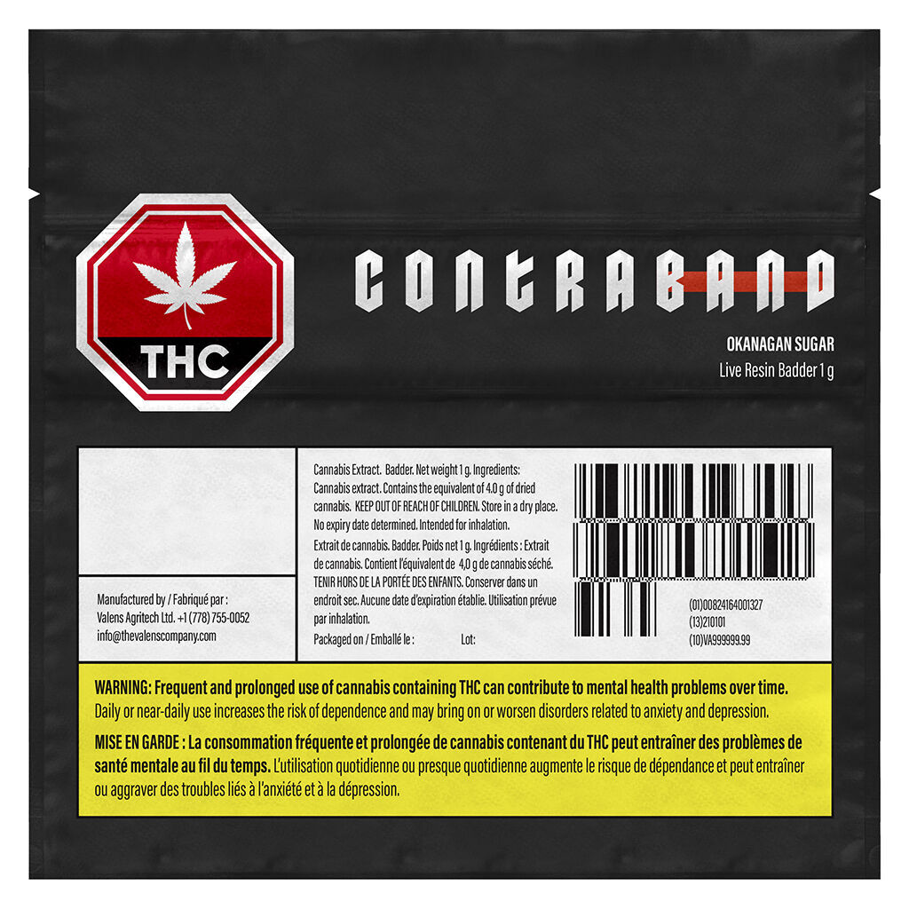 Verse - Okanagan Sugar Live Terp 510 Thread Cartridge - Contraband- Okanagan Sugar Live Terp 510 Thread Cartridge - Indica - 1g