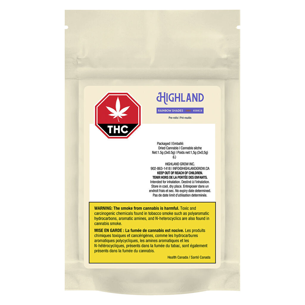 Highland Grow - Rainbow Shades Pre-Roll - Hybrid - 3x0.5g