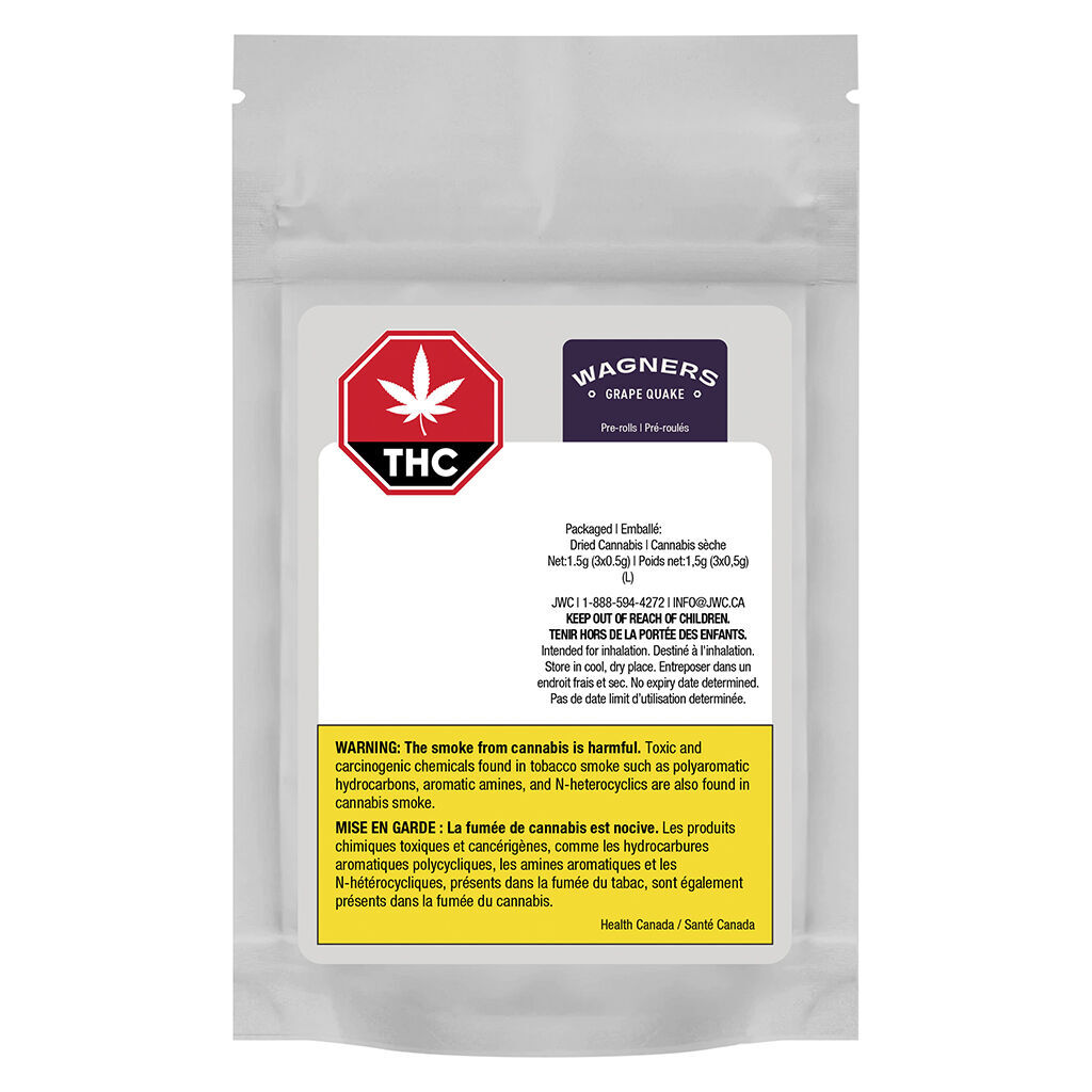 Wagners - Grape Quake Pre-Roll - Hybrid - 3x0.5g