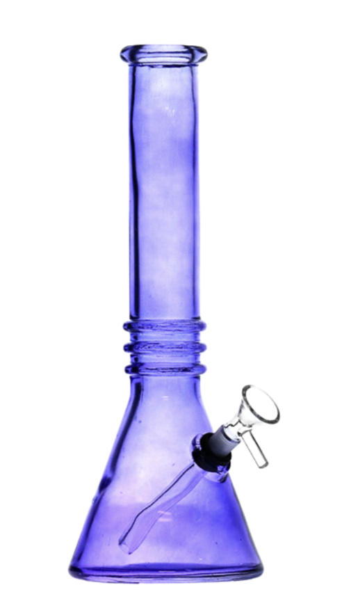 12" Blueberry Triple Ring Soft Glass Bong - Purple