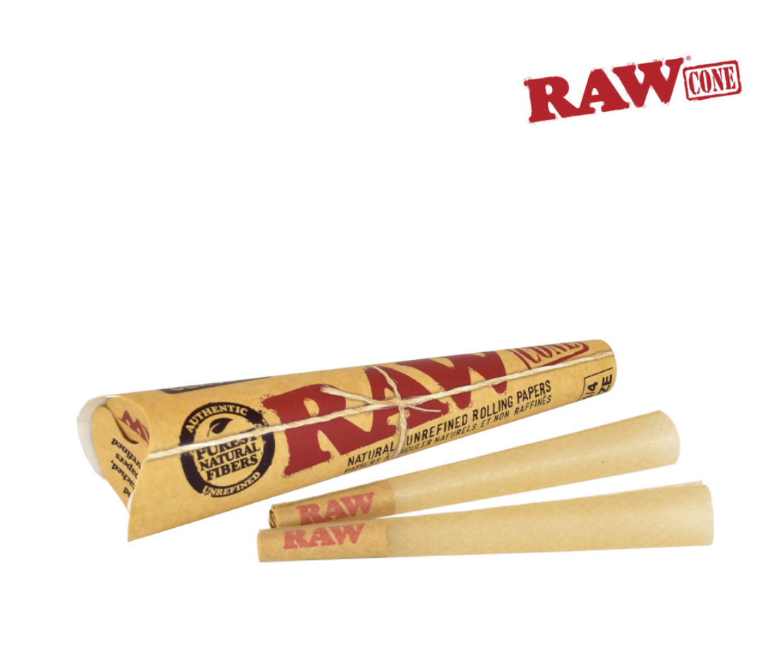 RAW Classic Natural Unrefined Pre-Rolled Cones 1 1/4 size 6 pack