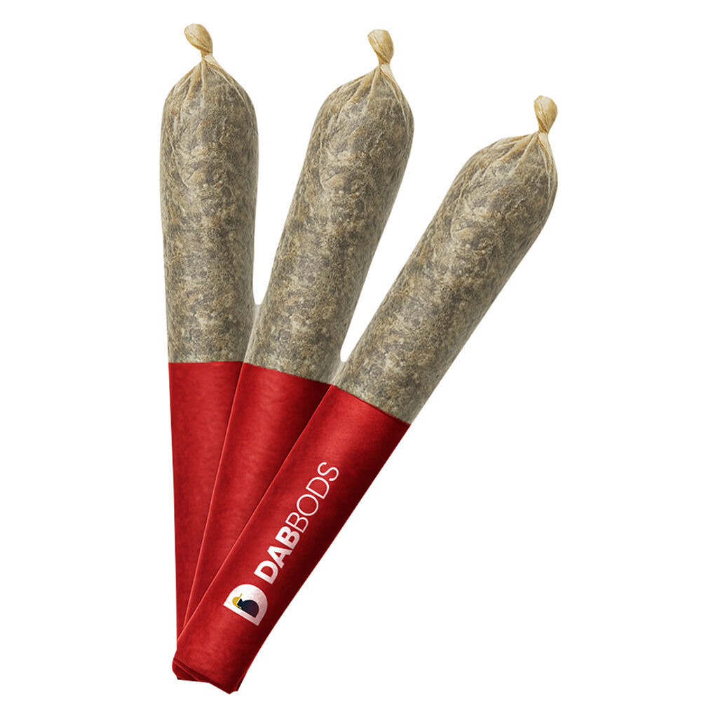 Dab Bods - Strawberry Banana 60’s+ Dbl Infused Pre-Roll - Indica - 3x0.5g